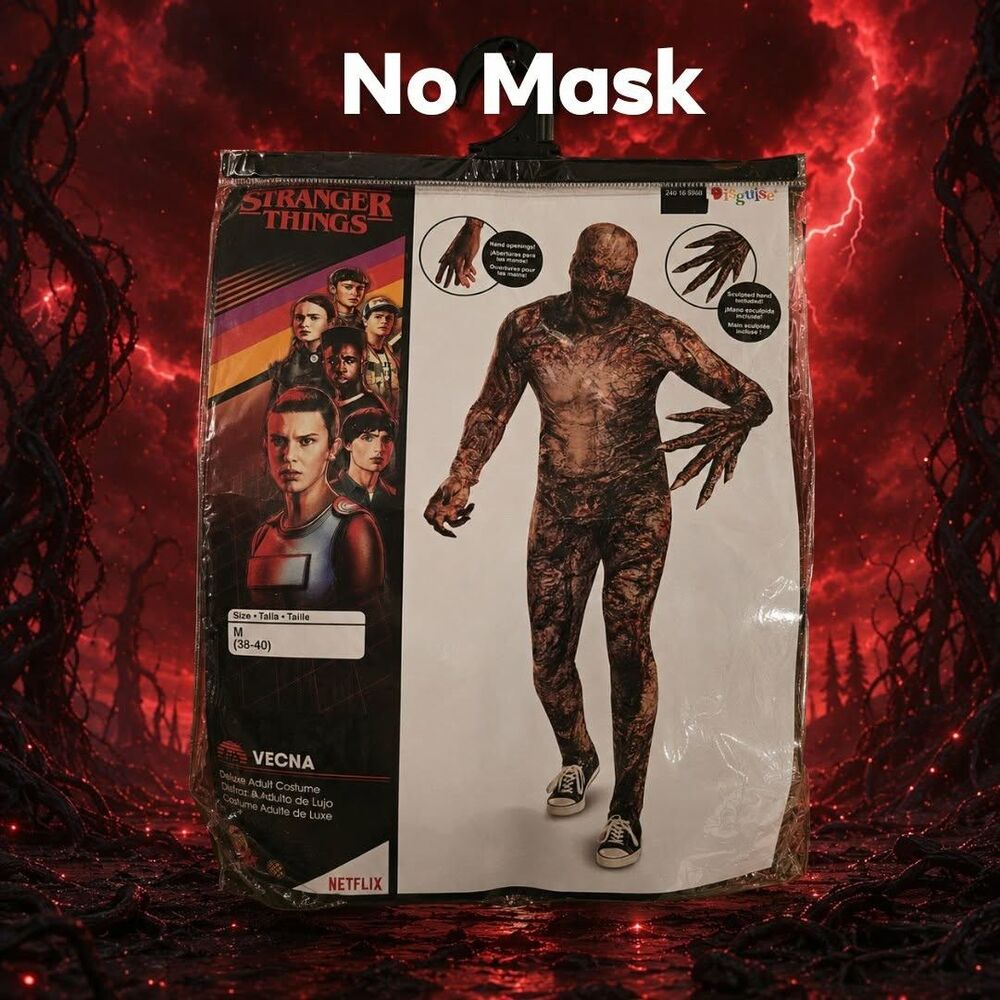 Stranger Things Vecna Deluxe Adult Costume M 38-40 Sculpted Hand No Mask Monster
